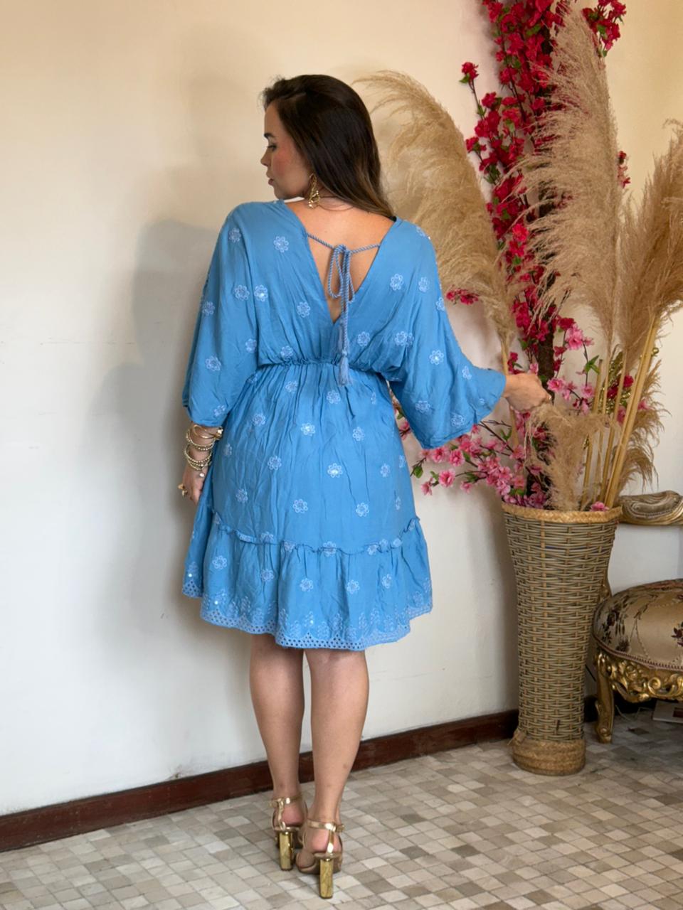 Vestido Laise Azul - Imagem 2