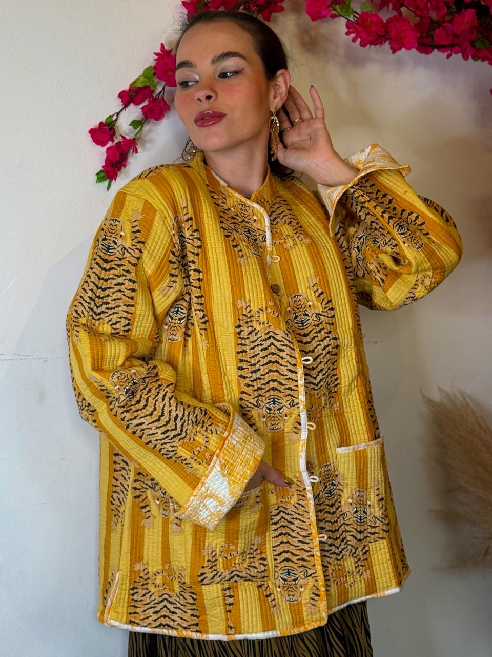 Jaqueta Dupla Face Tigre Matelassê