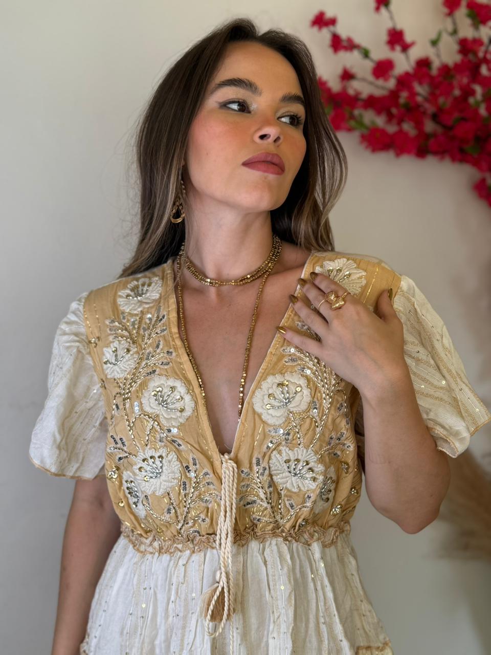 Vestido Cottage Bege - Imagem 5