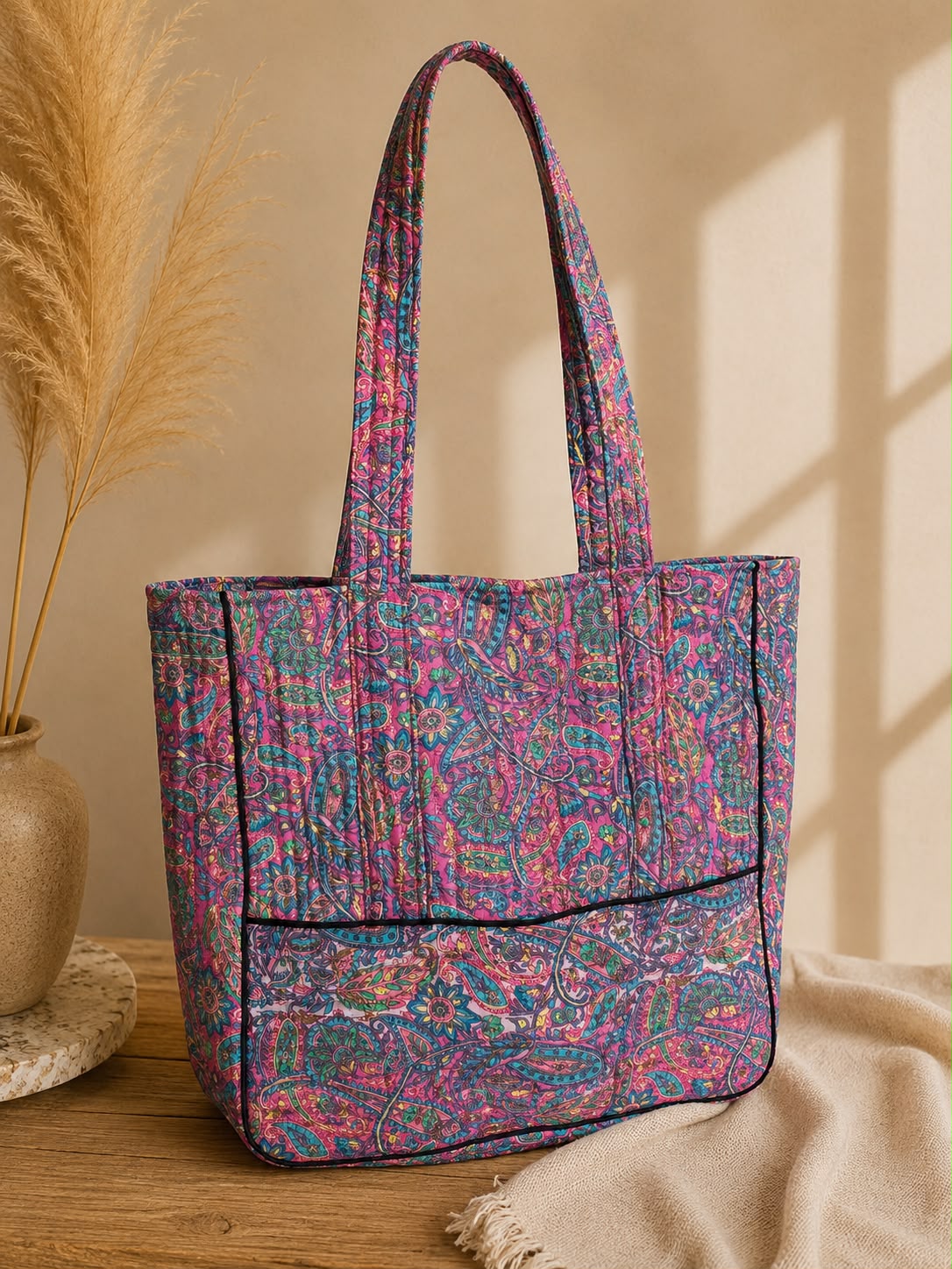 Bolsa Matelassê Dupla Face Roxo Cashmere