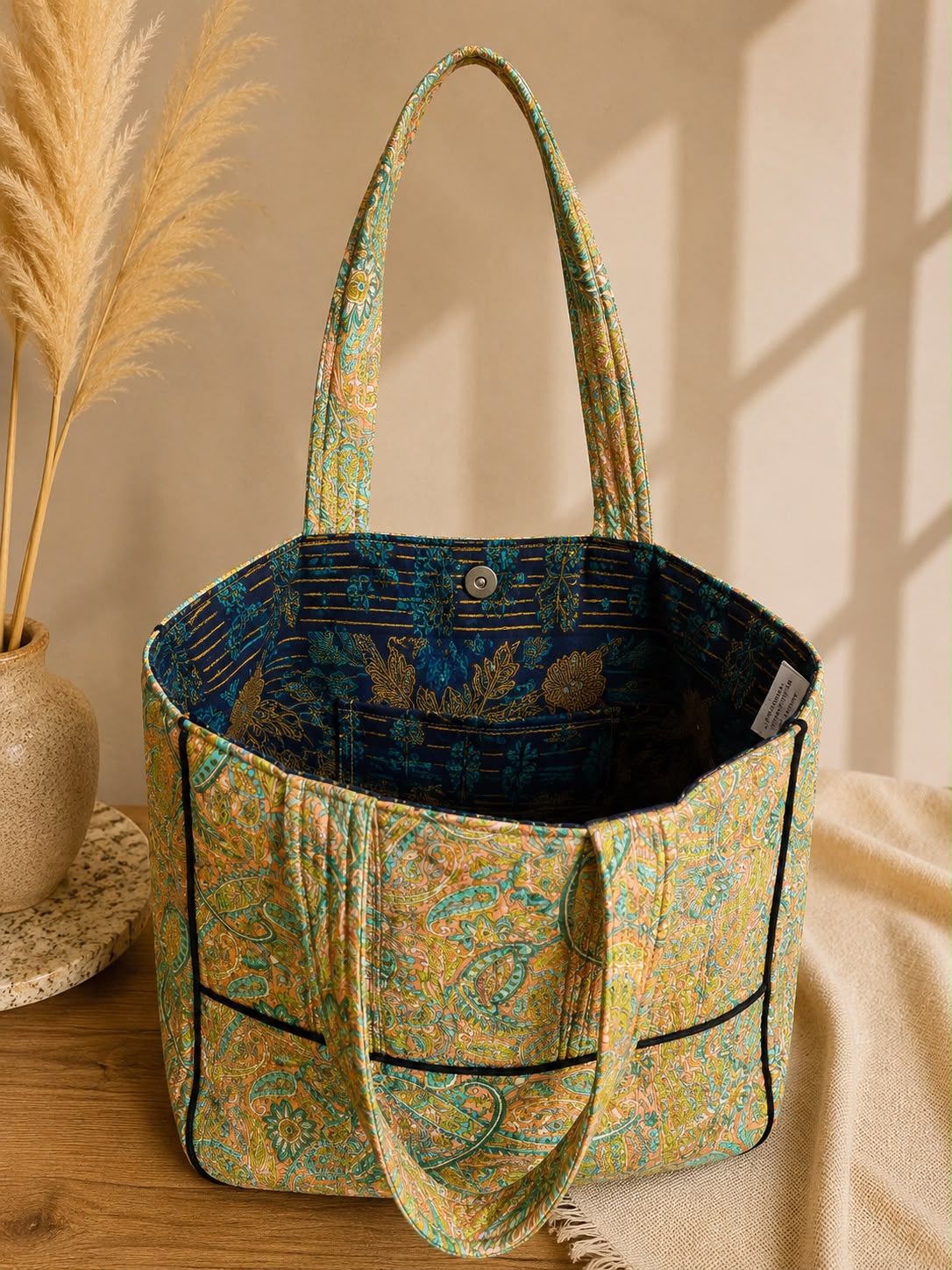 Bolsa Matelassê Dupla Face Mostarda Cashmere - Imagem 3