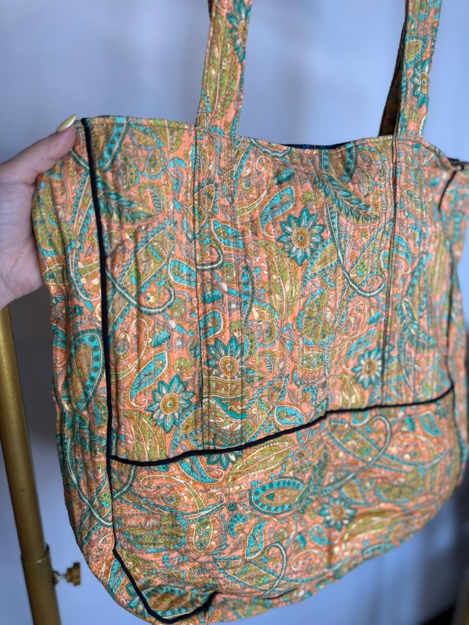 Bolsa Matelassê Dupla Face Mostarda Cashmere - Imagem 2