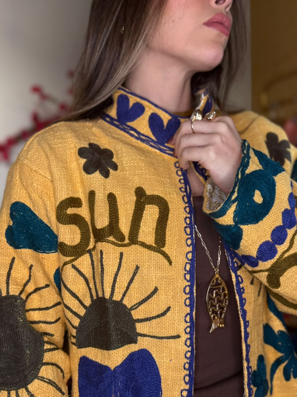 Casaco Linho Bordado Sun e Vintage - Imagem 2