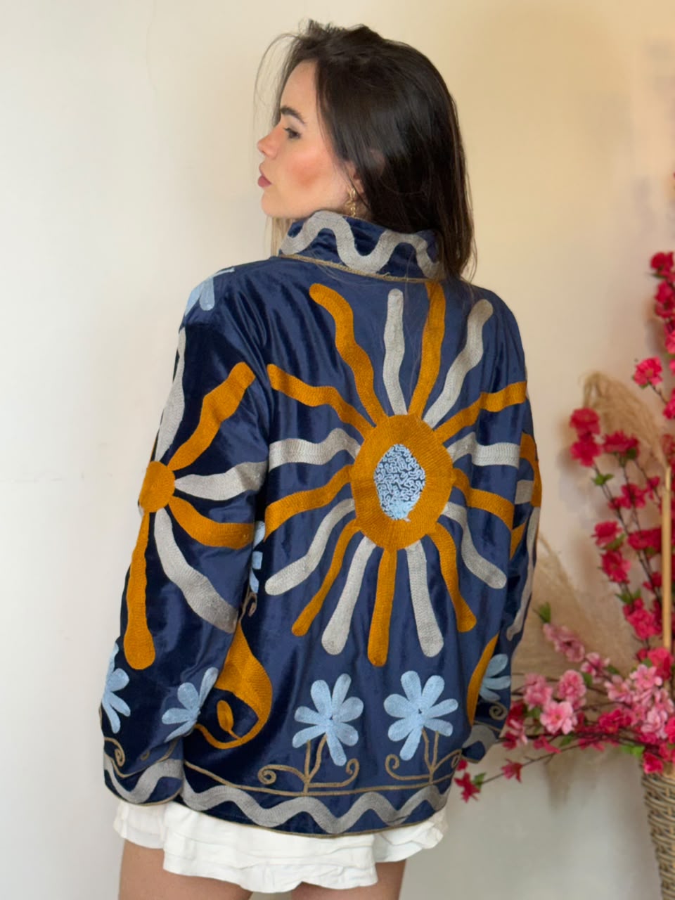 Jaqueta Suzani Veludo Marinho Solar - Imagem 3
