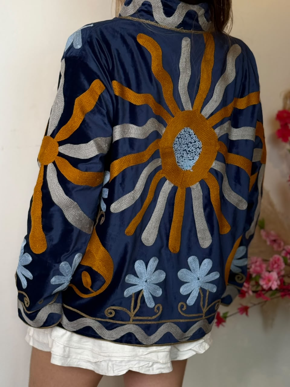 Jaqueta Suzani Veludo Marinho Solar - Imagem 6