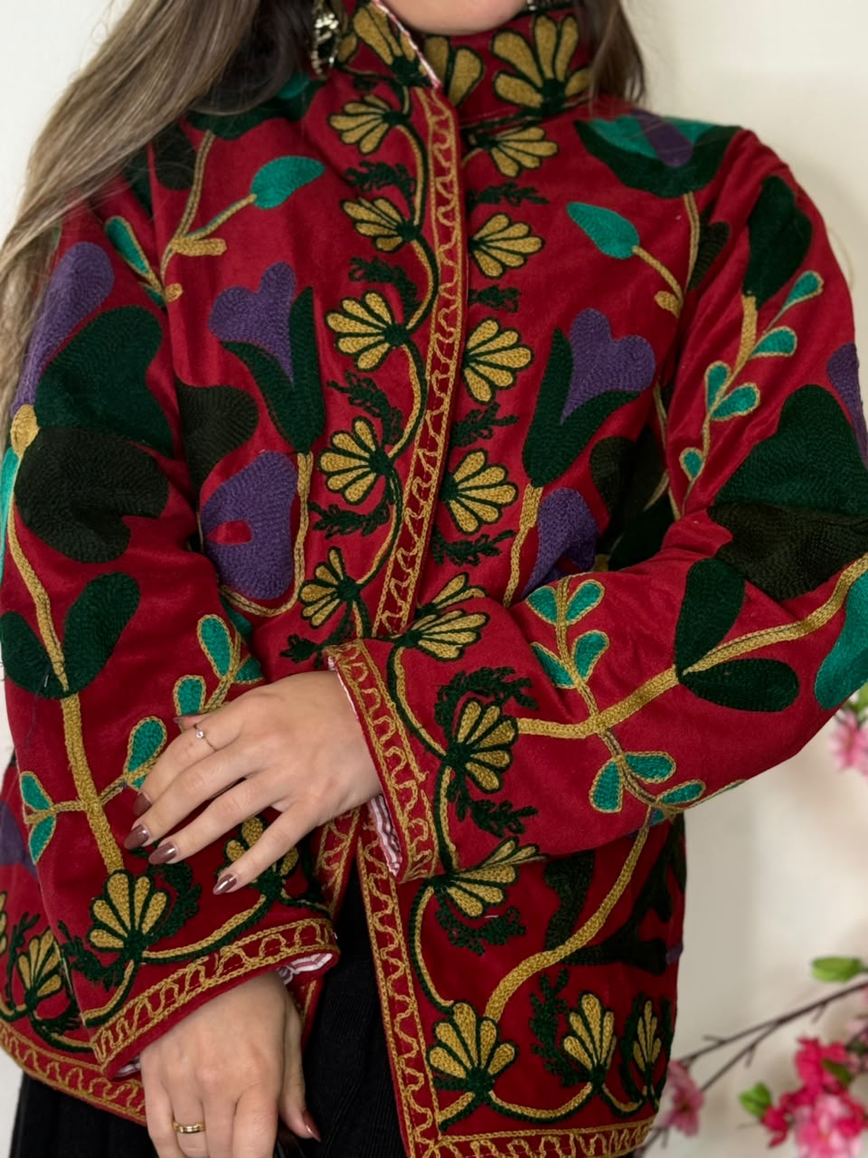Jaqueta Suzani Veludo Rubi Intenso - Imagem 2