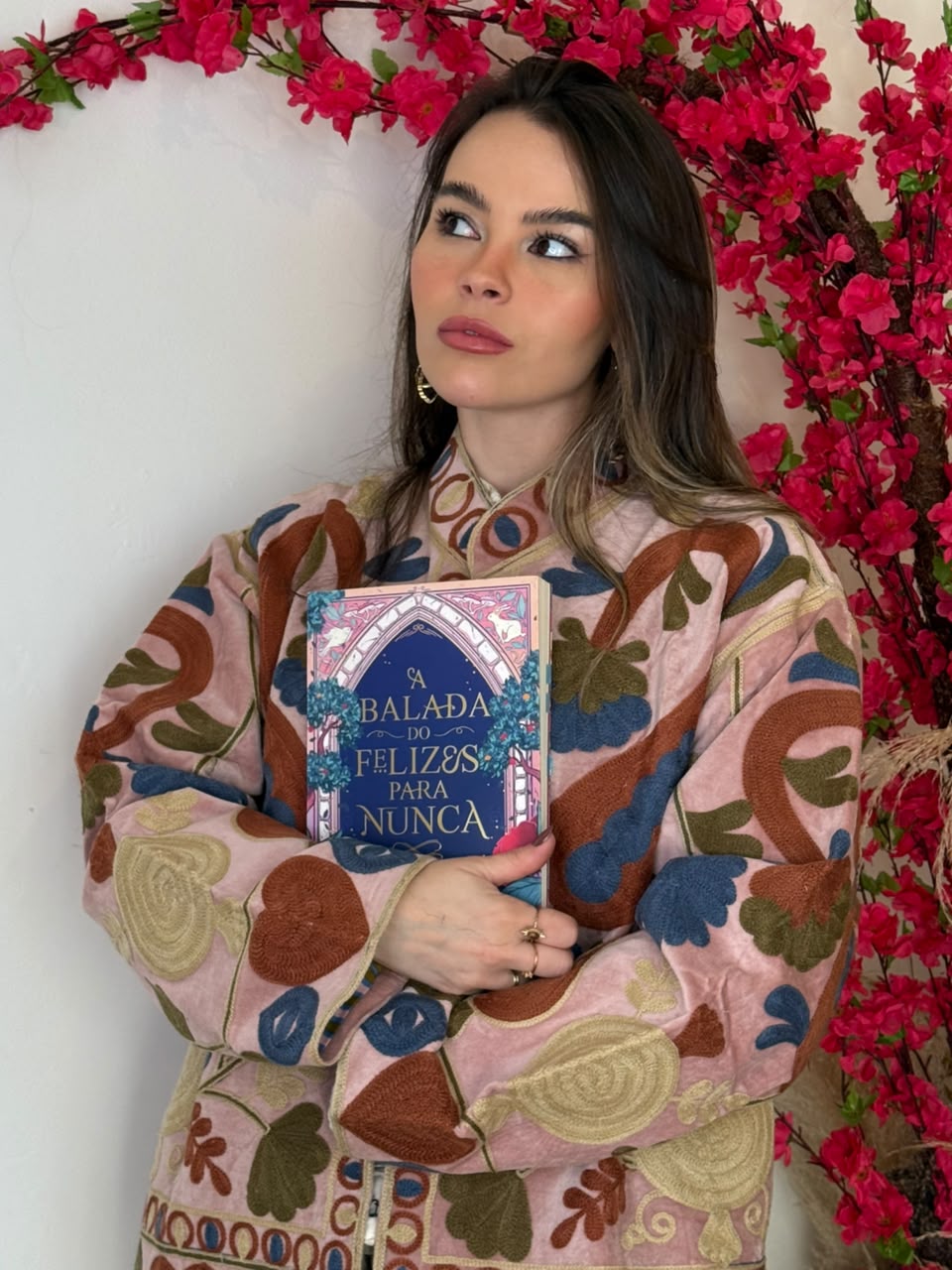 Jaqueta Suzani Veludo Bordada Rosa - Imagem 12